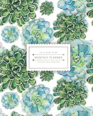Read 2019 New Year Monthly Planner: Turquoise Cactus Watercolor   130 Pages Monthly Planner - Size 8x10 inches (Planner Size) -  | ePub