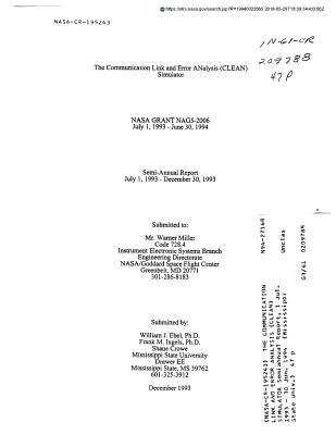 Read Online The Communication Link and Error Analysis (Clean) Simulator - National Aeronautics and Space Administration file in ePub