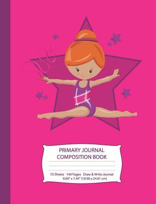 Full Download Primary Journal Composition Book: Gymnast with Red Hair - Hot Pink W/ Purple Stars - Grades K-2 Draw and Write Notebook, Story Journal W/ Picture Space for Drawing, Primary Handwriting Book, Dotted Midline, Preschool & Elementary School Handwriting Jou -  file in PDF