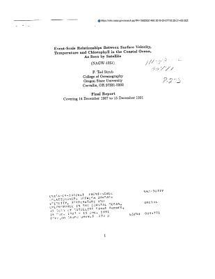 Read Event-Scale Relationships Between Surface Velocity, Temperature and Chlorophyll in the Coastal Ocean, as Seen by Satellite - National Aeronautics and Space Administration file in PDF
