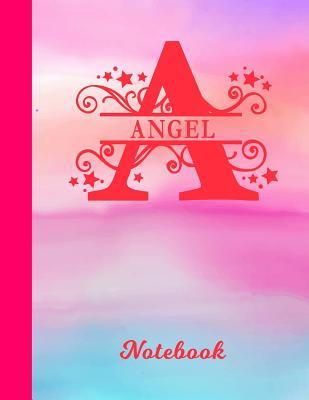 Read Online Angel Notebook: Letter A Personalized First Name Personal Composition Book & Writing Notepad Journal - Cute Glossy Pink & Blue Watercolor Effect Cover - Wide Ruled Lined Paper for Journalists & Writers - Note Taking - Write about your Life & Interests -  file in PDF